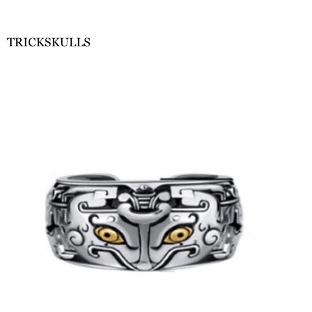 Silver Stainless Droid Fox Womens Adjustable Silver Plated Hand Painted Ring NEW